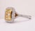 certificate: no. 4706044611 Fancy Light Yellow Diamond Platinum ring with . Center stone: 2.67ct Radiant cut Fancy Light...