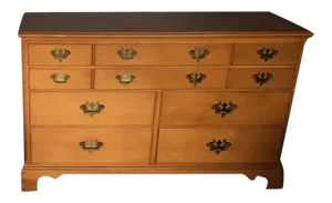 Mid-Century Willet Maple Lancaster Dresser & Mirror