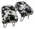 1990s Karl Springer Inspired Cowhide Hairpin Sculptural Stools - Pair For Sale