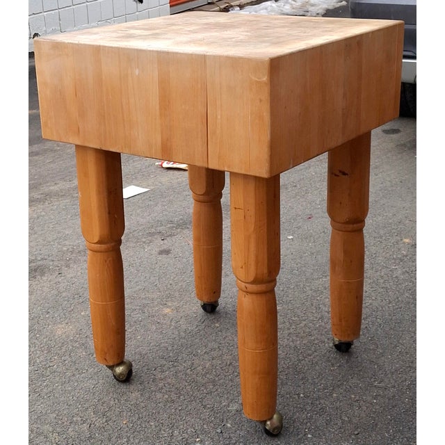 Wood 20th Century American Maple Chess-Top Rolling Chopping Block For Sale - Image 7 of 14