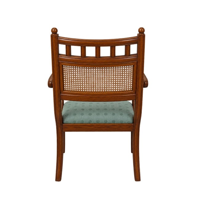 Wood Vintage Armchair with Rattan Back For Sale - Image 7 of 10