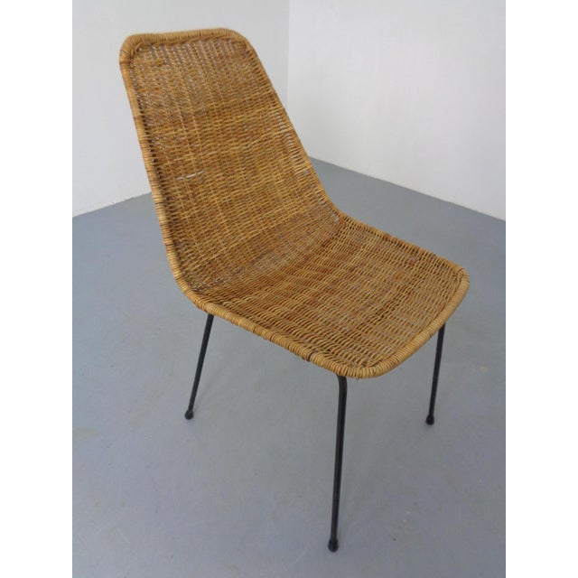Black Basket Chair by Gian Franco Legler, Italy, 1950s For Sale - Image 8 of 15