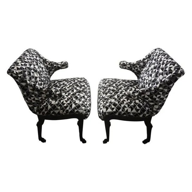 Pair of Grosfeld House Inspired Ebonized Chairs With Hoof Feet For Sale - Image 13 of 13