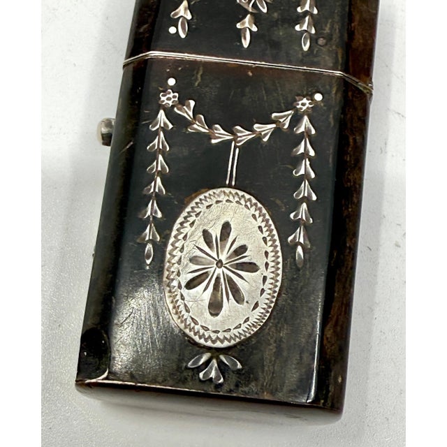 19th Century 3 Horn, Wood and Silver Match Safes or Trinket Boxes For Sale - Image 9 of 12