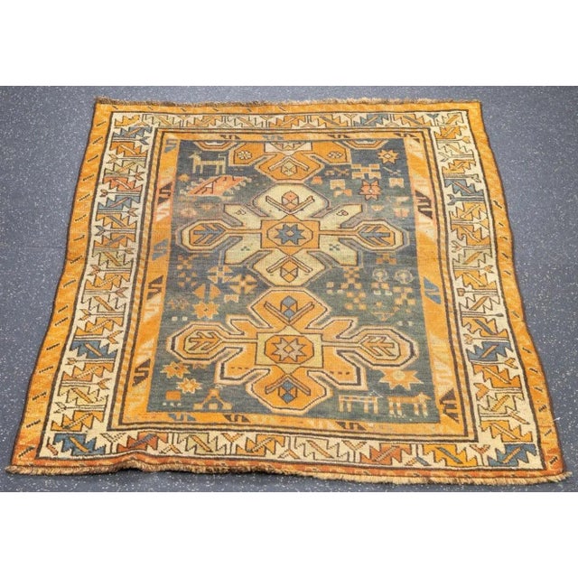 Antique Kurd Kazak Rug 3'2'' x 3'10'' For Sale - Image 12 of 12