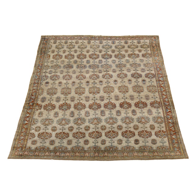 Unique Antique Serab Rug With Geometric All-Over Medallion Motif For Sale - Image 4 of 13