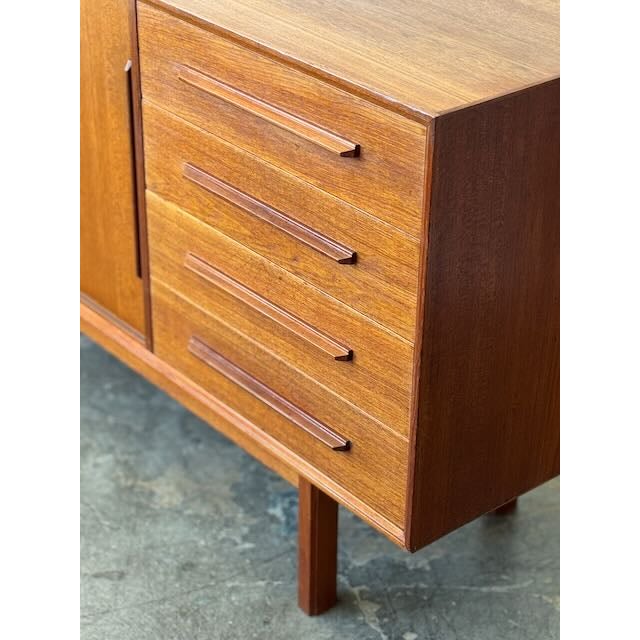 Wood 1970's Danish Modern Teak Credenza For Sale - Image 7 of 17