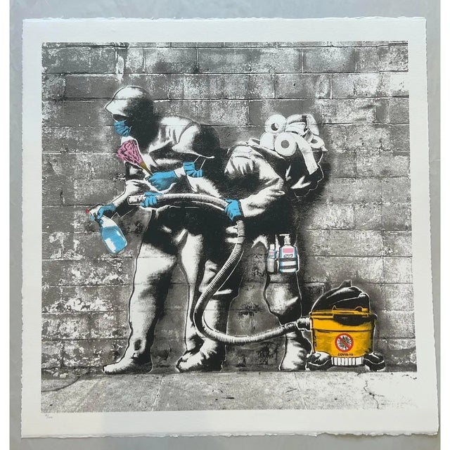 Pop Art Masterpiece by Los Angeles Artist Hijack "Pandemonium" Limited Edition Hand-Pulled Screen Print c.2020 For Sale - Image 9 of 12