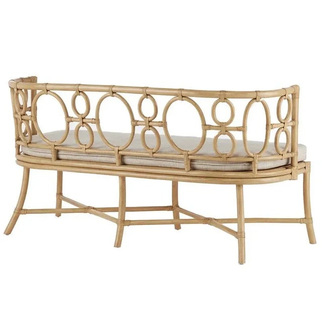 Currey & Company Currey & Company Tegal Finn Natural Bench For Sale - Image 4 of 6