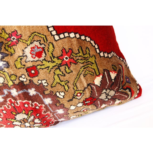 Textile Turkish Handmade Rug Pillow Cushion Cover 26'' X 28'' For Sale - Image 7 of 12