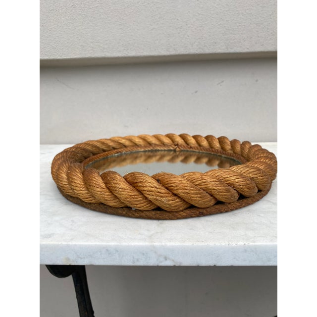 Adrien Audoux and Frida Minet Mid-Century Round Rope Mirror Adrien Audoux and Frida Minet For Sale - Image 4 of 6