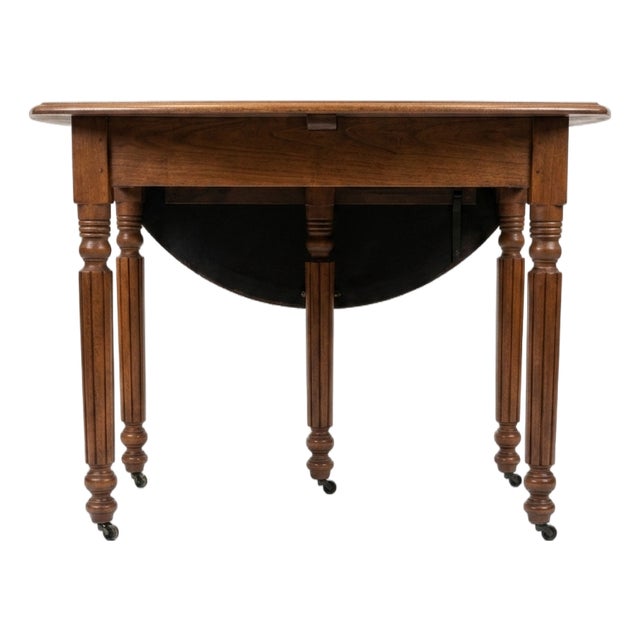 Vintage Oak Drop-Leaf Dining Table For Sale