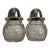 Vintage 1950s Diamond Pattern Round Glass Salt & Pepper Shakers- Set of 2 For Sale