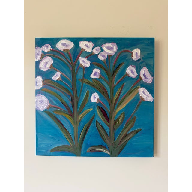 Modern Abstract Folk Art Floral Acrylic Painting On Stretched Canvas On Wood, “Been Faithful,” Signed, Melinda S Best, 2025