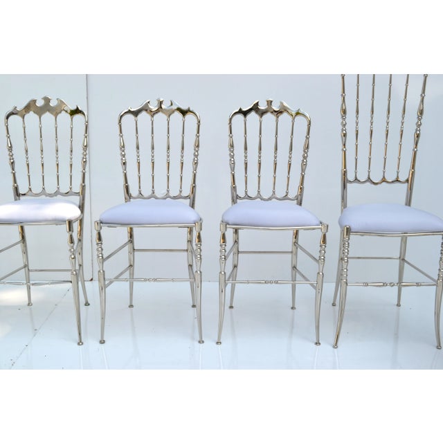 Maison Baccarat Crystal Room Restaurant Style Nickel Plated Dining Chair Set 10 For Sale In Miami - Image 6 of 13