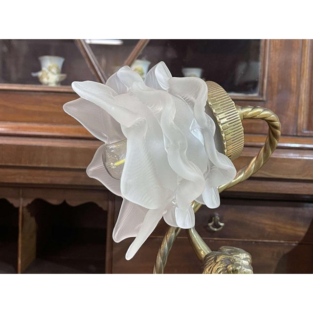 Tulip Lamp in Bronze and Glass, 1970s For Sale - Image 6 of 11