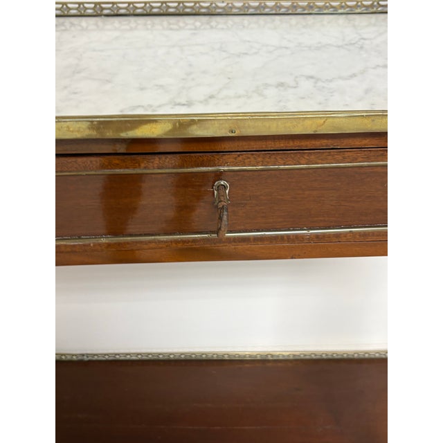 19th Century 19th Century French Louis XVI Style Mahogany and Marble Console Table For Sale - Image 5 of 12
