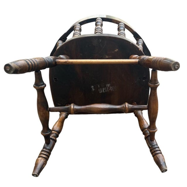 Antiqued Pine Tavern Captain's Chairs - Set of 4 - Vintage Late 20th Century For Sale In Saint Louis - Image 6 of 7