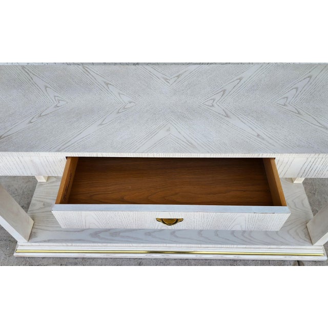 Thomasville Console Sofa Table Whitewash Beach House For Sale - Image 9 of 14