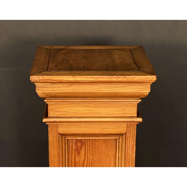 Early 20th Century Column Pedestal Plinth Stands of Long-Leaf Pine From England - Two Available For Sale - Image 5 of 11