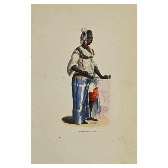 Auguste Wahlen, Esclave Servante a Alger, Lithograph, 1844 For Sale