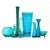 Mid-Century Modern Vintage Turquoise & Aqua Decorative Glass Super Group - 36 Pieces For Sale - Image 3 of 6