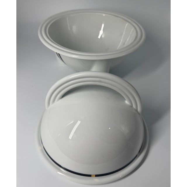 Ceramic 1980s Mario Bellini for Rosenthal “Cupola Nera” Postmodern Porcelain Soup Tureen For Sale - Image 7 of 8