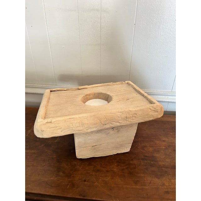Large Southeast Asian Carved Wood Rice Pounder Mortar For Sale In Washington DC - Image 6 of 13