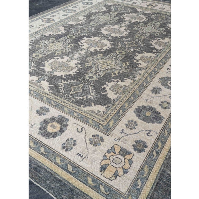 Black Turkish Oushak Rug 10'2" x 14'1" #20289 For Sale - Image 8 of 8