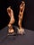 Vintage Italian Fontanini- Asian Warrior and Musician Figurine Set Mid-Century Hand-Painted Sculptures on Marble Bases For Sale - Image 10 of 12