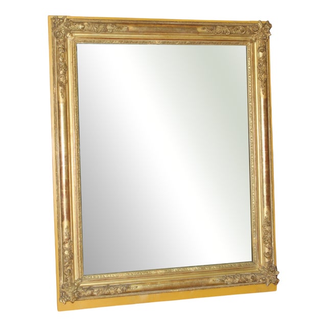 19th Century Restoration Mirror in Gilded Stucco For Sale