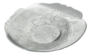 Glass Fruit Bowl with Flamingos by Walther Glas, Germany, 1980s