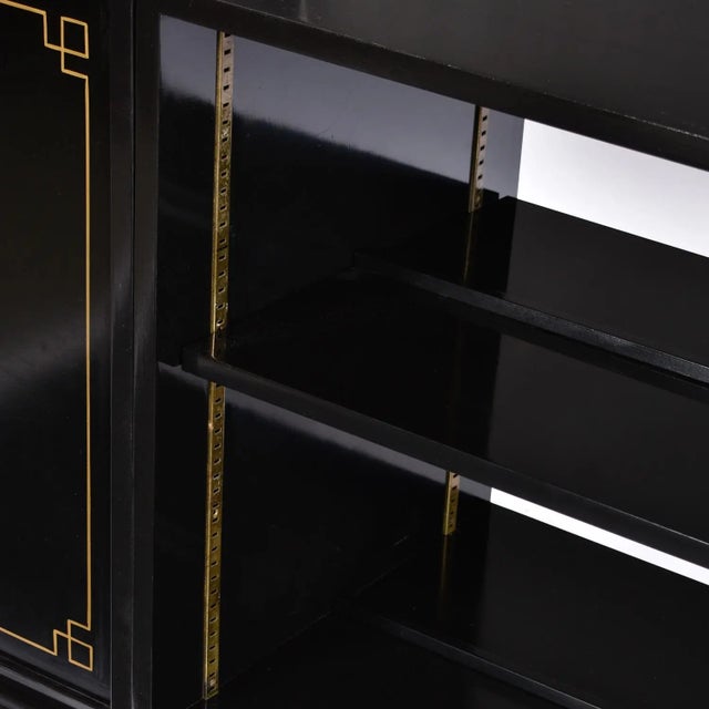 Edward Wormley Dunbar 4-Piece Black Lacquer Asian Modern Modular Credenza For Sale - Image 11 of 13