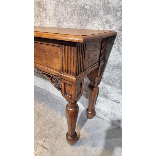 Antique European Oak Side Table, 1920s For Sale - Image 9 of 15