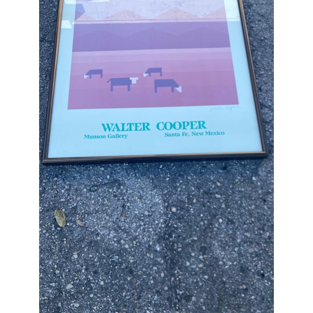 Light Pink 70s Poster by Artist Walter Cooper, Featuring a Southwest Landscape . For Sale - Image 8 of 12