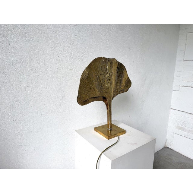 Ginkgo Lamp DLG Tommaso Barbi in Brass-Plated Metal, 2000s For Sale - Image 11 of 15