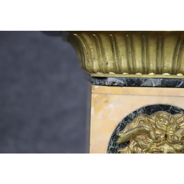 19th C French Louis XV Marble Pedestal With Bronze Figural Accents For Sale - Image 4 of 14