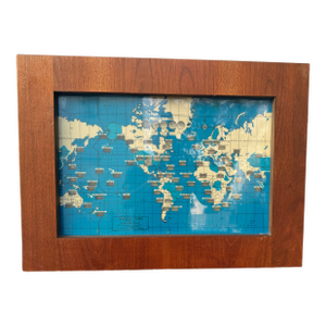 Howard Miller Mid Century Modern Illuminated Time Table World Clock