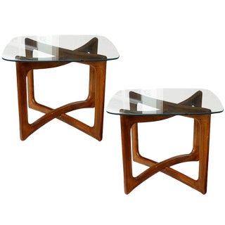 Pair of Adrian Pearsall Walnut Side End Tables For Sale