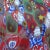 Late 20th Century Vintage Murano Millefiori Flowers Stars Red Blue White Mosaic Italian Art Glass Flower Vase For Sale - Image 5 of 6