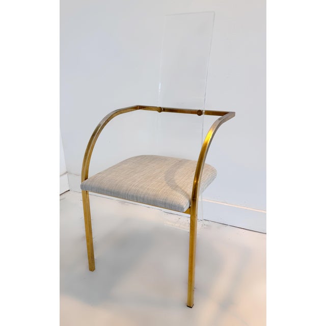 Mid-Century Modern Vintage Dining Suite in Acrylic and Brass by Charles Hollis Jones for Belgo Chrome, 1979, Set of 9 For Sale - Image 3 of 11