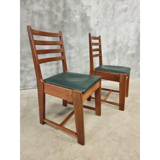 Set of Vintage Dining Chairs in Walnut by Bas Van Pelt, 1930s For Sale - Image 3 of 15