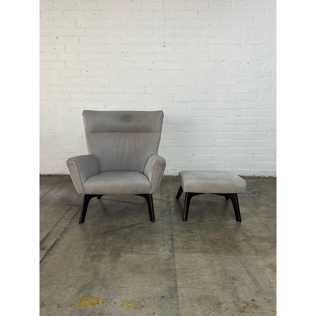 1990s Contemporary Arm Chair & Ottoman For Sale In Los Angeles - Image 6 of 12