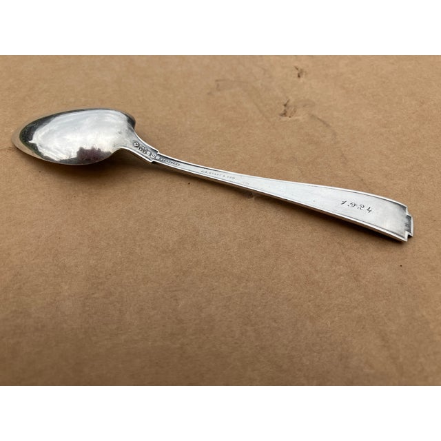 1924 Dated J. A. Staff & Son Sterling Silver Spoons - A Pair For Sale - Image 4 of 18