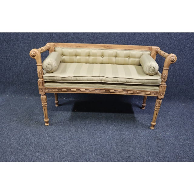 French Louis XVI Style Carved Bench For Sale - Image 3 of 8
