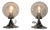 Vintage German Chrome and Glass Table Lamps, 1960s, Set of 2 For Sale