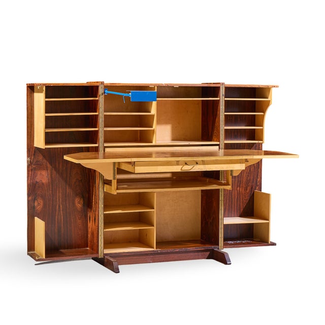 Brown Mummenthaler & Meier Mid Century Rosewood Magic Box Hideaway Desk For Sale - Image 8 of 13