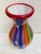 Italian Vintage Millefiori Striped Italian Murano Attributed Heavy Glass Paperweight Vase For Sale - Image 3 of 11