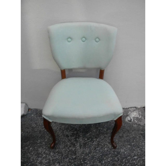 This classic French Living Room Side Chair is made out of solid wood and Mahogany wood, and it has a medium/dark red/brown...