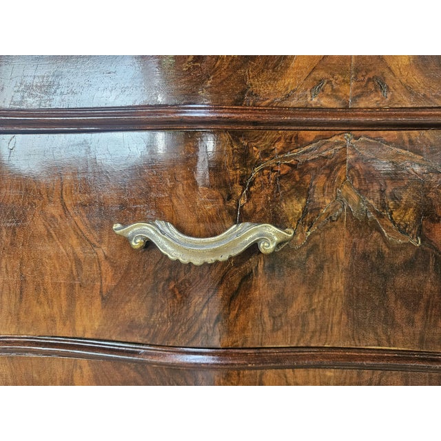 Chippendale Chest of Drawers in Walnut Burl, 1940 For Sale - Image 11 of 18